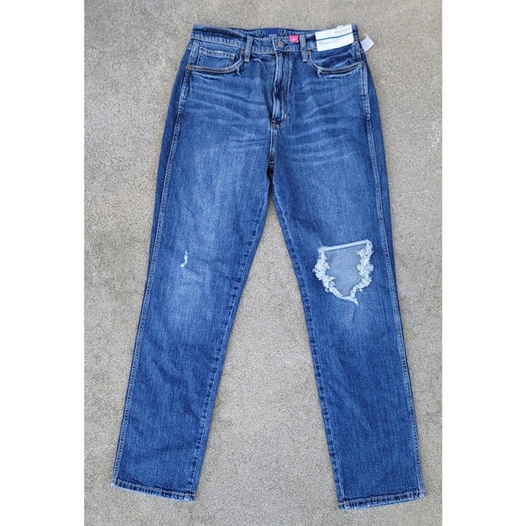 Arizona Jean Co 90s Straight Distressed Denim Jeans - Picture 1 of 4